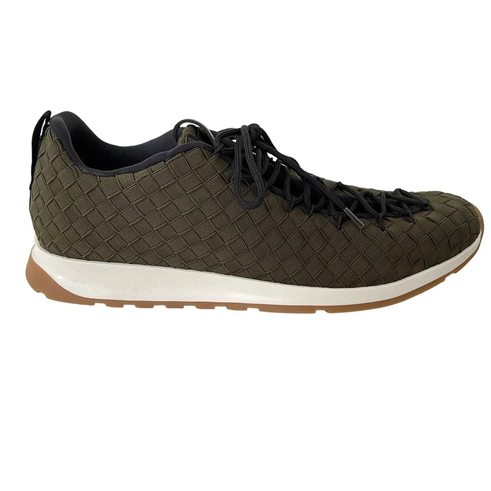Bottega Veneta 609915 Men's Green Intrecciato nylon Speedster‎ Sneakers, size 40